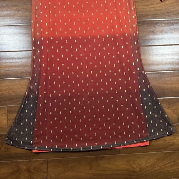 Never Fully Dressed Sz US 12 / UK 16 / EU 44 Sunset Orange Mesh Midi Maxi Dress‎ - Picture 3 of 12